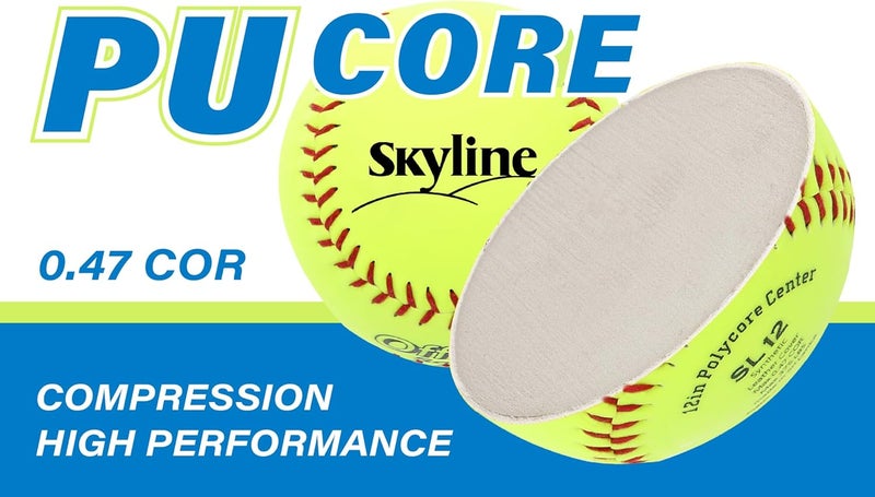 SKYLINE SL-12 Softballs 6 Pack - 12 Inch Official Size and Weight Softball Game, Training Ball for Batting, Fielding, Pitching, Practice - Image 5